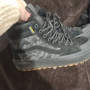 Vans Black and Gray High-Top Sneakers